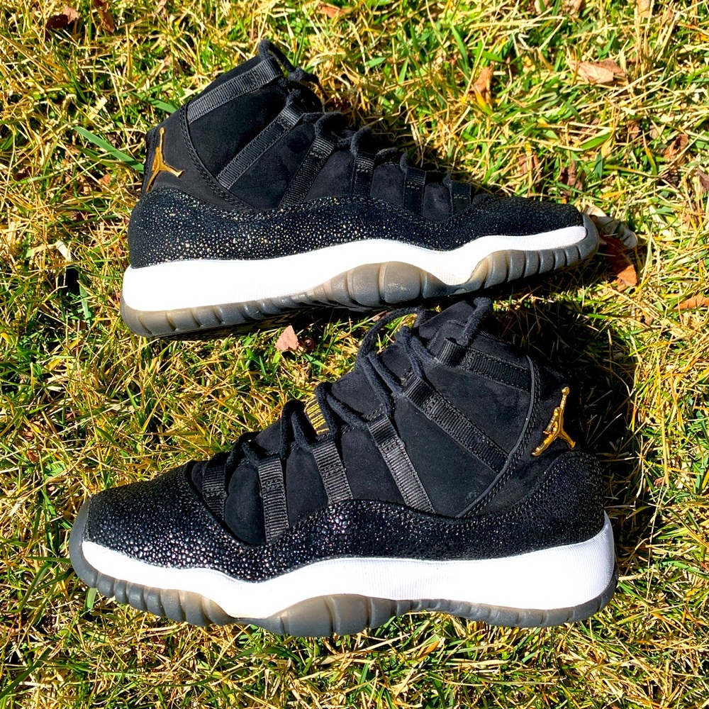 Jordan Black and Gold High-Top Sneaker